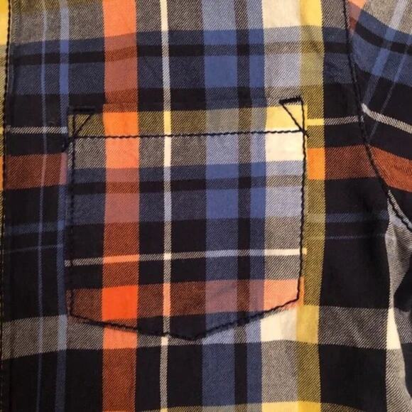 Carters boys shirt long sleeve button down Sz 6 plaid Casual blue plaid - Picture 5 of 7